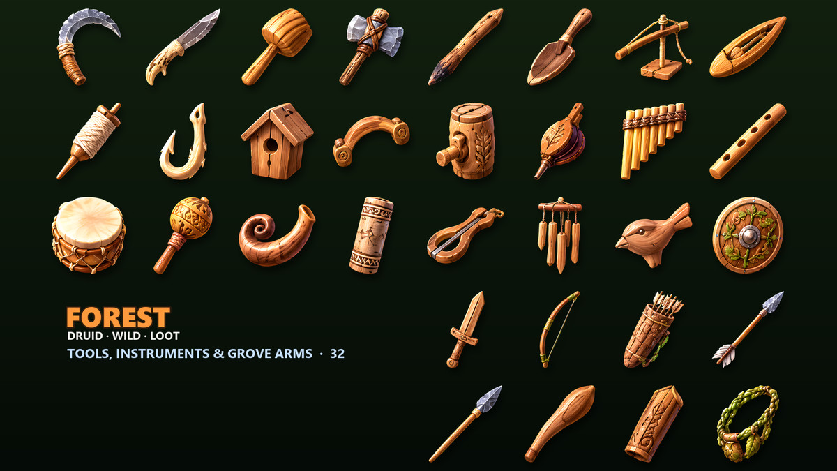 Forest & Druid Loot Icons - 272 RPG Items
