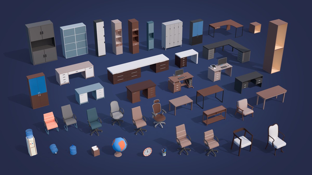 Interior 7 - Low Poly 3D Models Pack