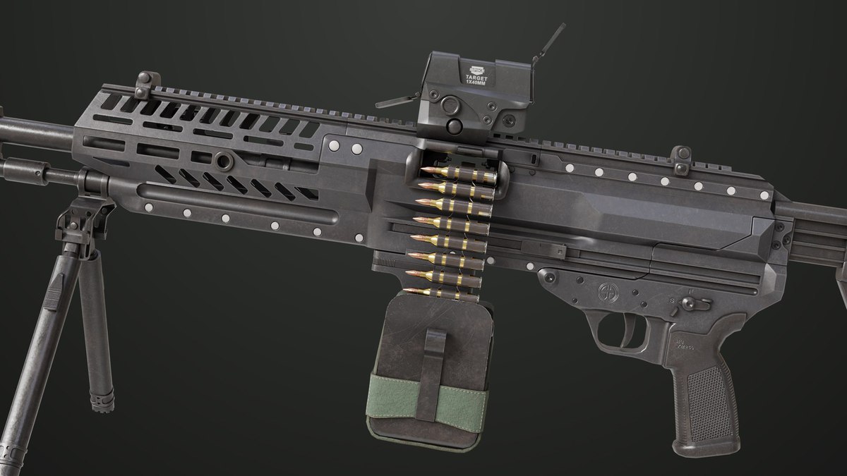Machine Gun 14 Black URP HDRP Textures