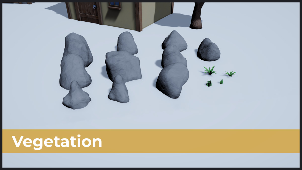 Stylized Medieval Settlement Low Poly