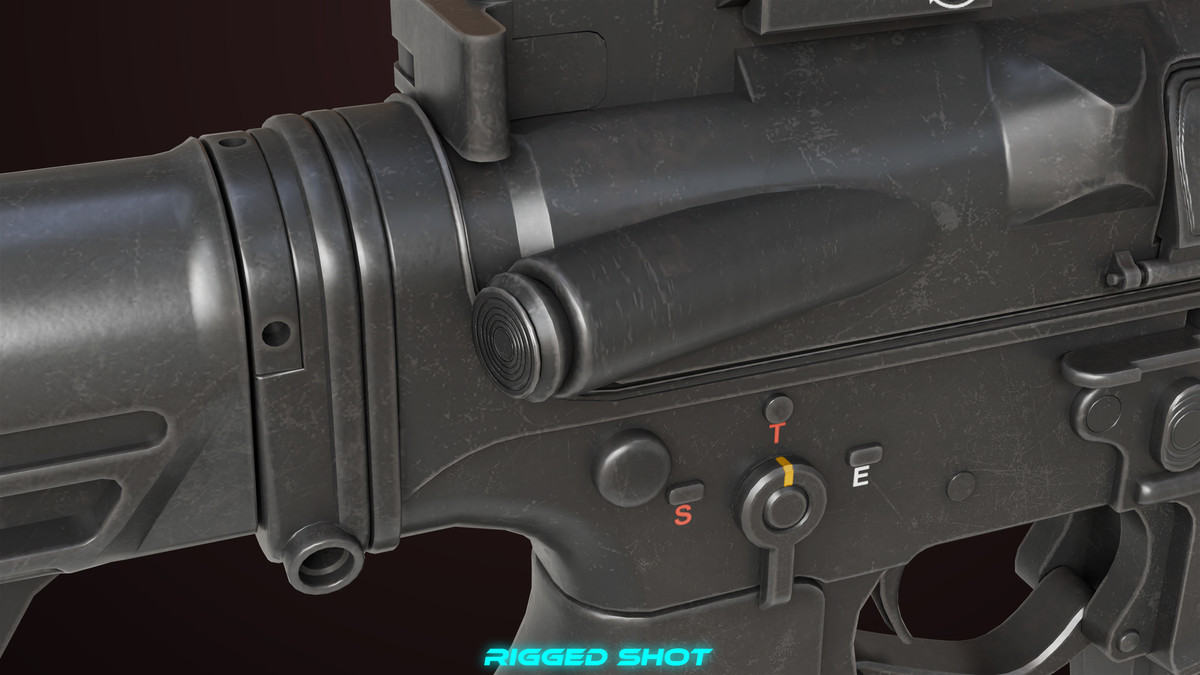 Machine Gun 17 Black URP HDRP Textures