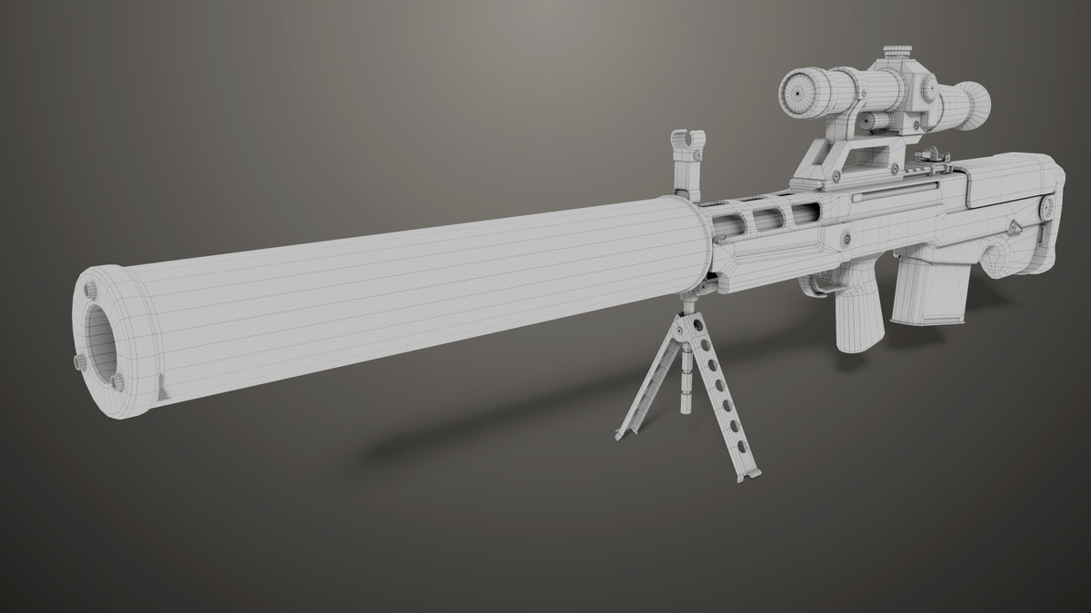 Sniper 05 Black and Sandal Single Mat URP HDRP Textures