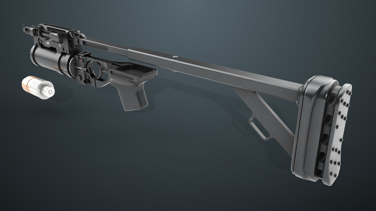 Grenade Launcher 03 Standalone Black URP HDRP Textures