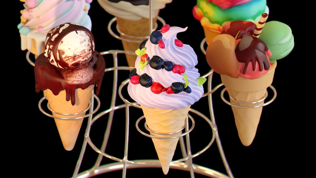 Delicious Ice Cream Collection – Colorful Dessert 3D Models
