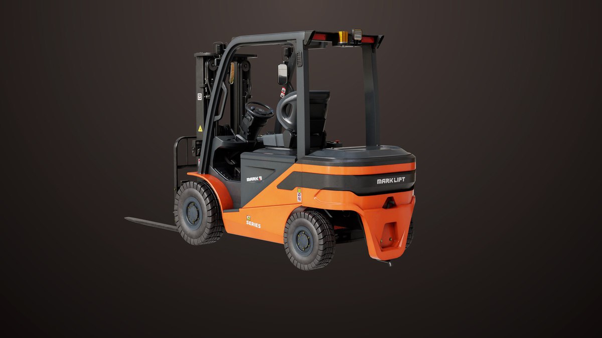 Forklift Truck03 Orange URP HDRP Textures