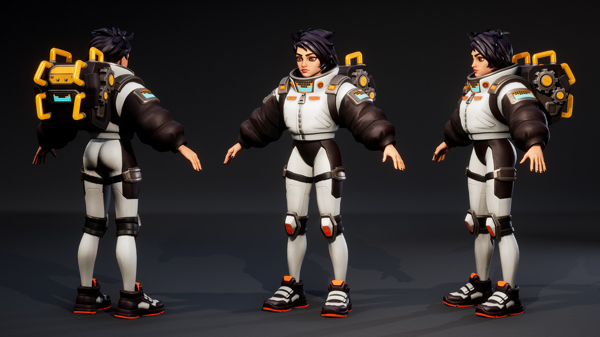 Volt Runner – Stylized Sci-Fi Female Character (3 Skins, Game Ready)