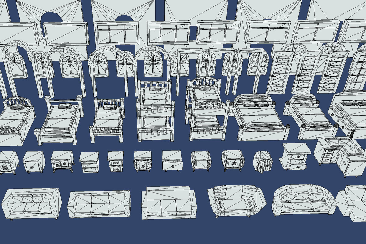 Cute Low Poly Furniture Pack - Colorful Interior Props