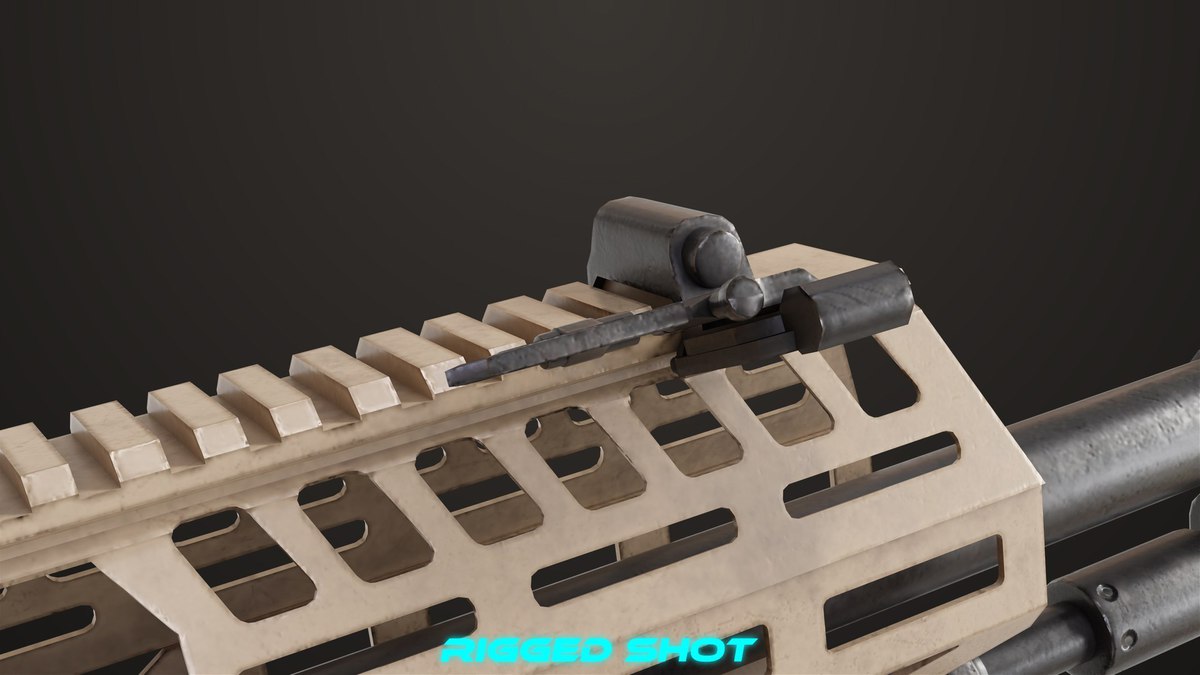 Machine Gun 14 Brown URP HDRP Textures