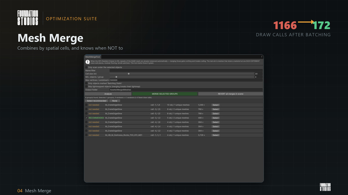 Optimization Suite - Draw Calls, VRAM, LODs (6 - URP)