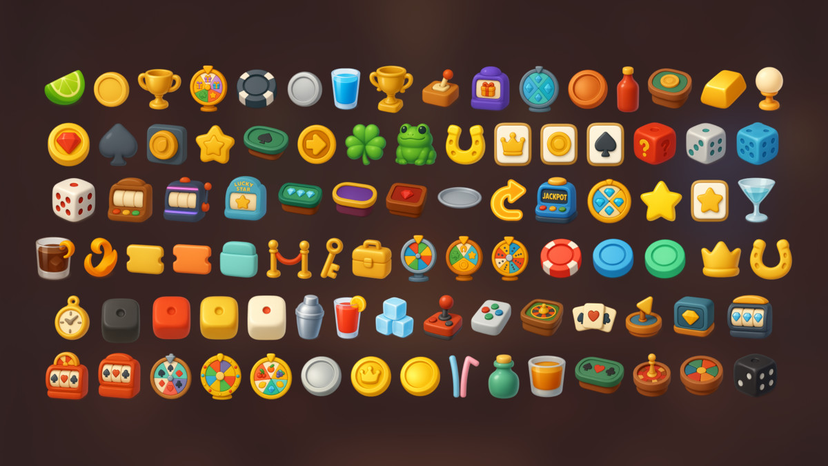 Casino & Board Game UI Icons Pack for Casual and Mobile Games