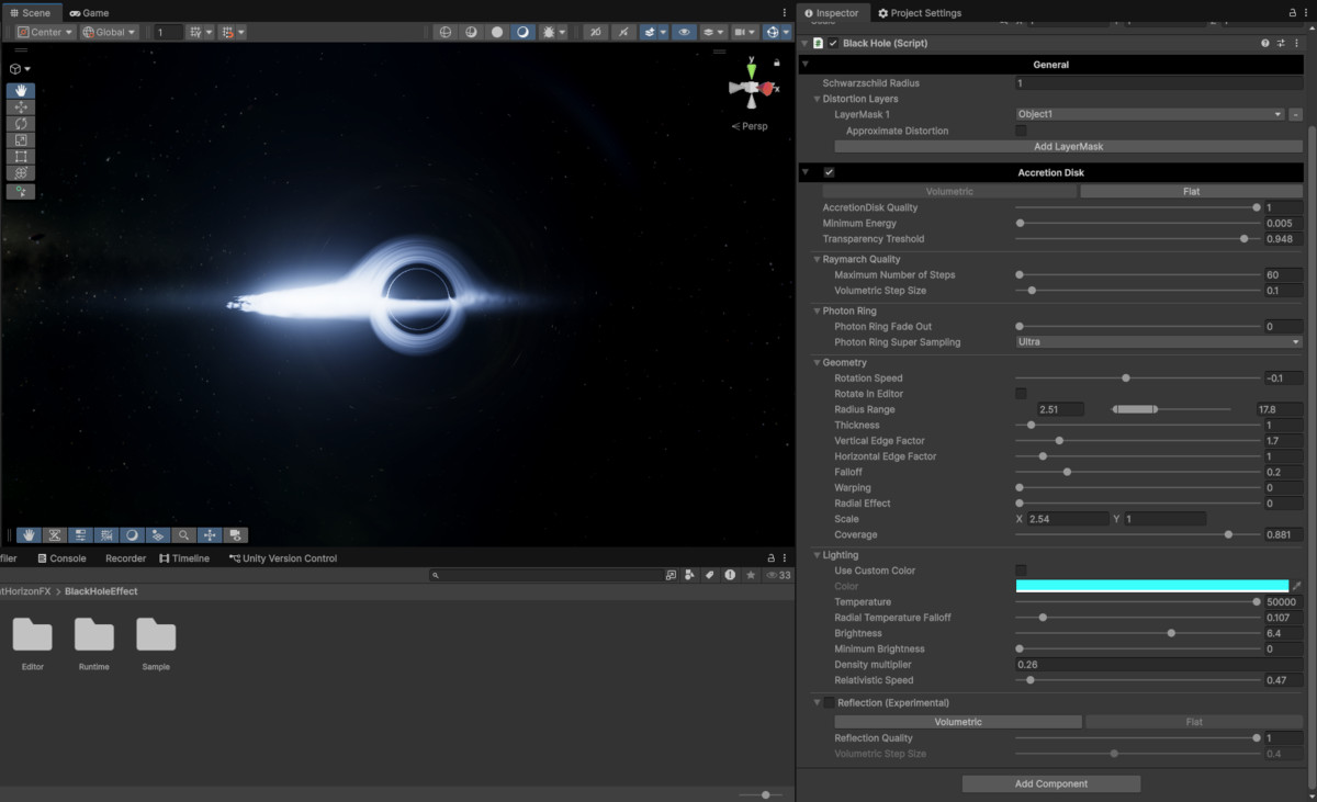 Black Hole with Volumetric Accretion Disk