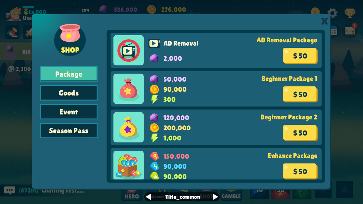 Idle Game Horizontal UI Kit