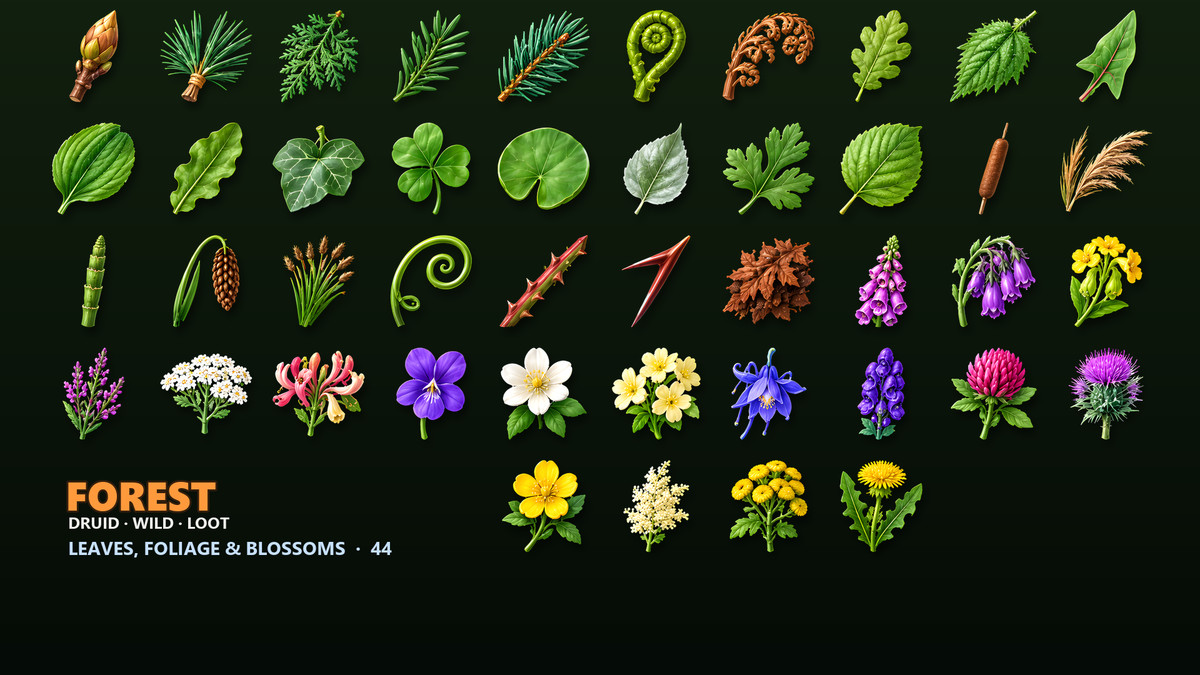 Forest & Druid Loot Icons - 272 RPG Items