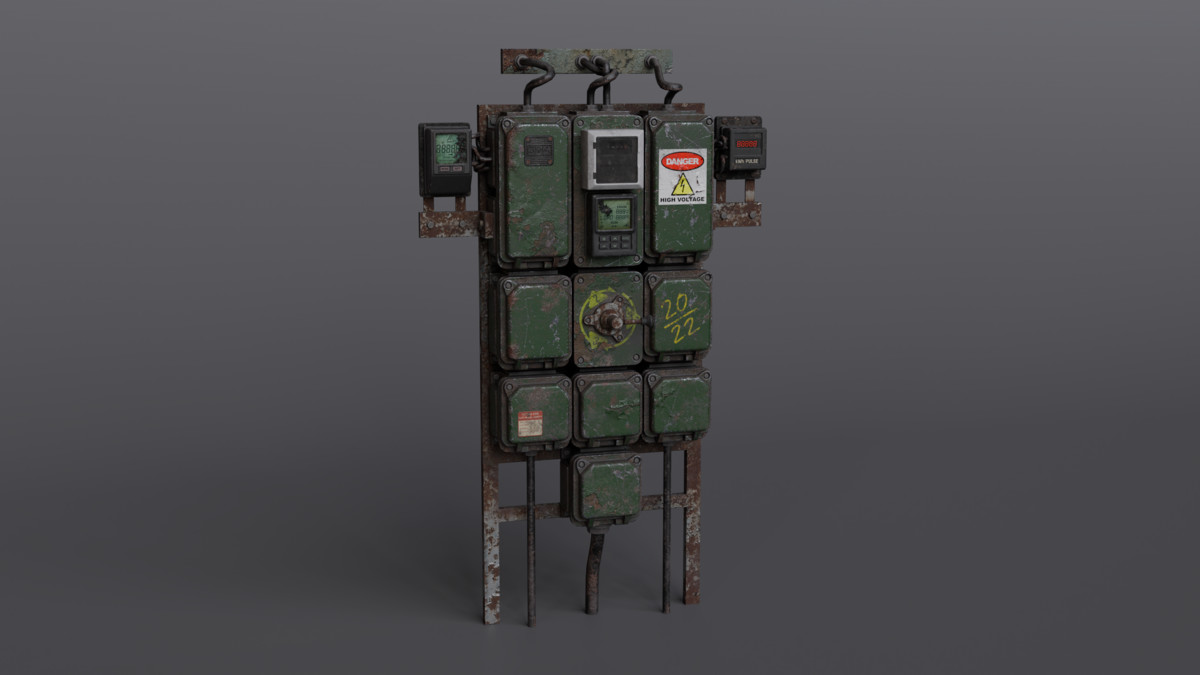 Industrial Power Control Panel – Game‑Ready
