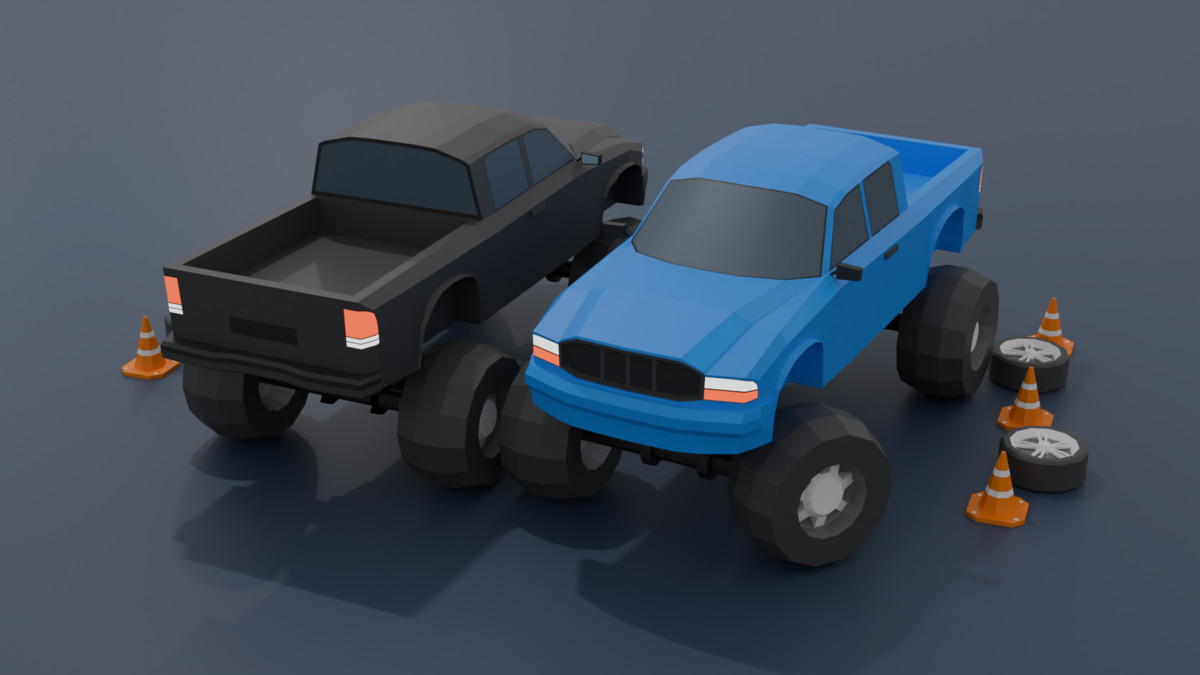 Mobile Optimize-Low Poly Vehicles