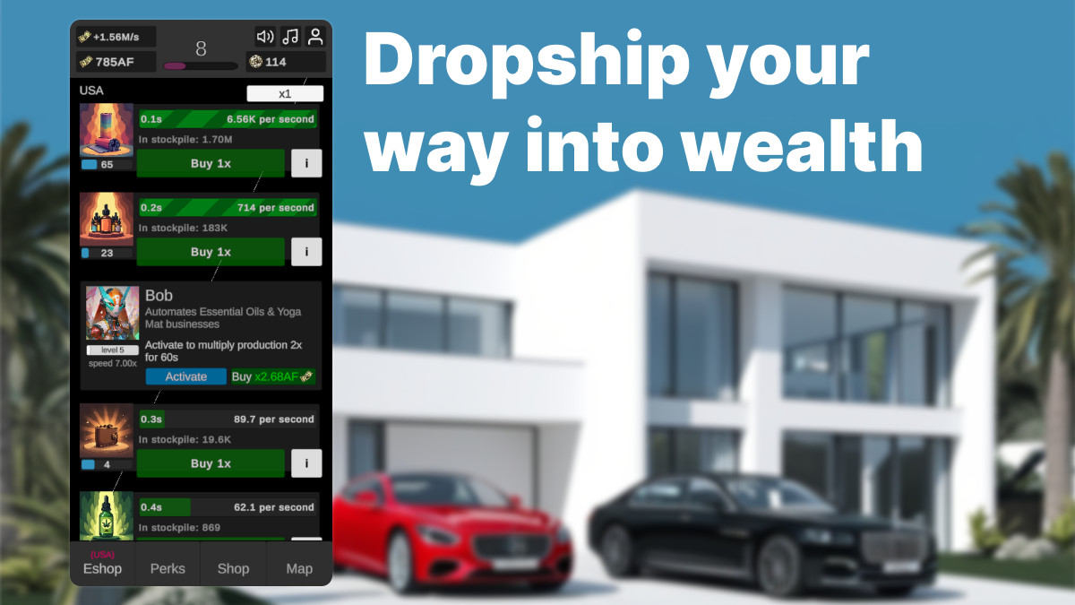 Dropshipping Empire - Complete Idle Clicker Game Template