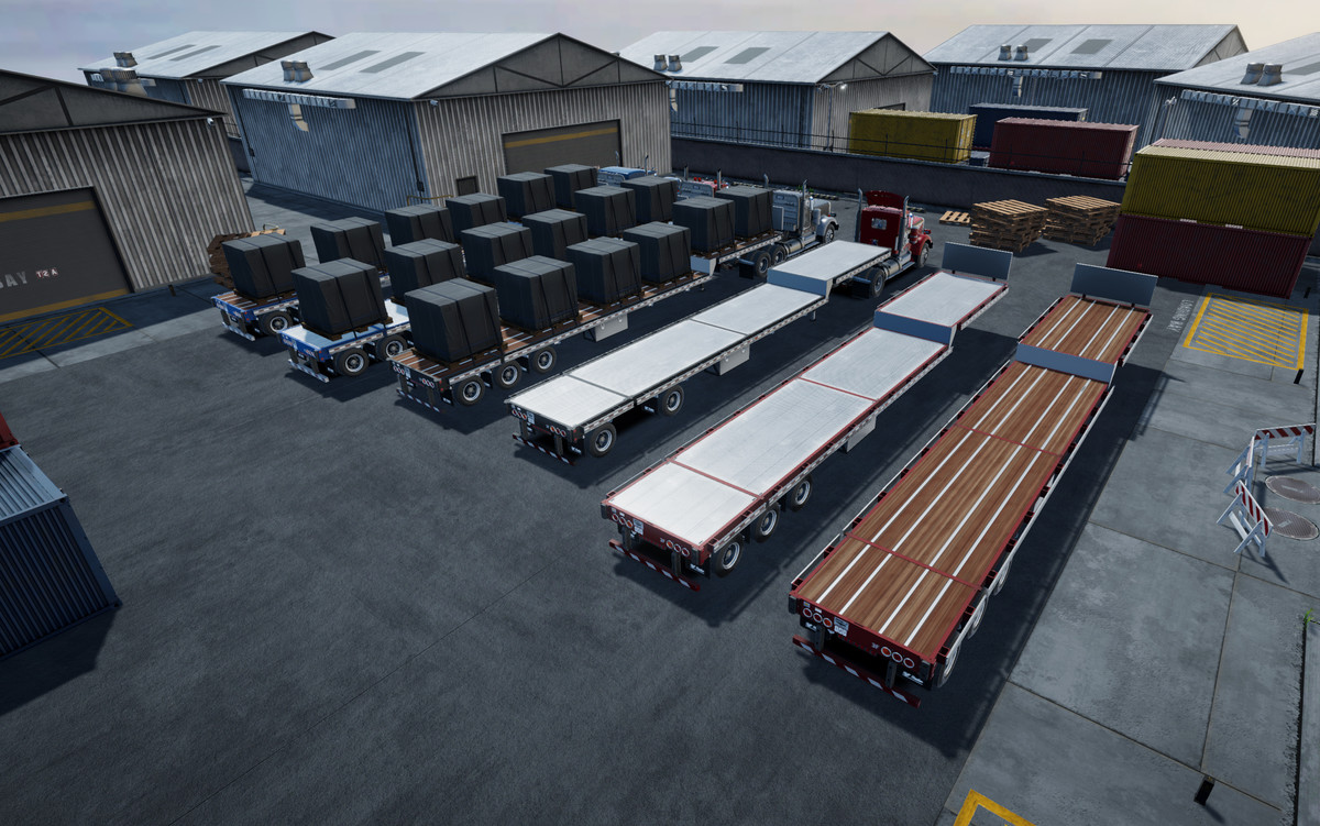 80s Semitruck dropdeck trailer