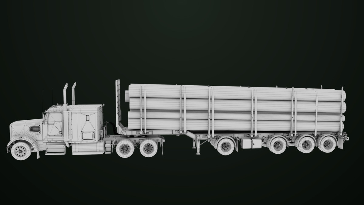 Truck 07 Log Trailer with All Loads Collection