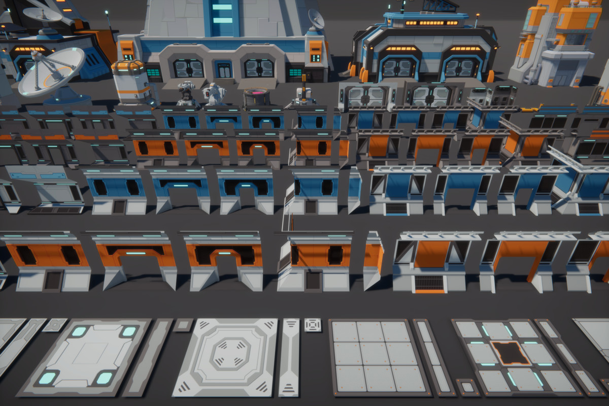Low Poly Sci-Fi Military Resource Base