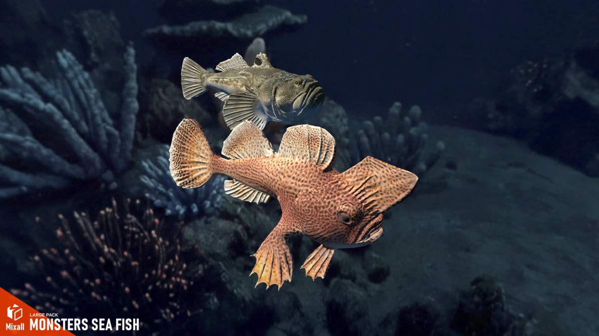 Monsters sea fish - large pack