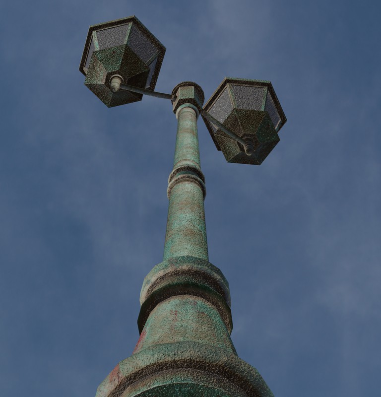 Ornate Double Street Lamp - 4 Texture Variants Pack