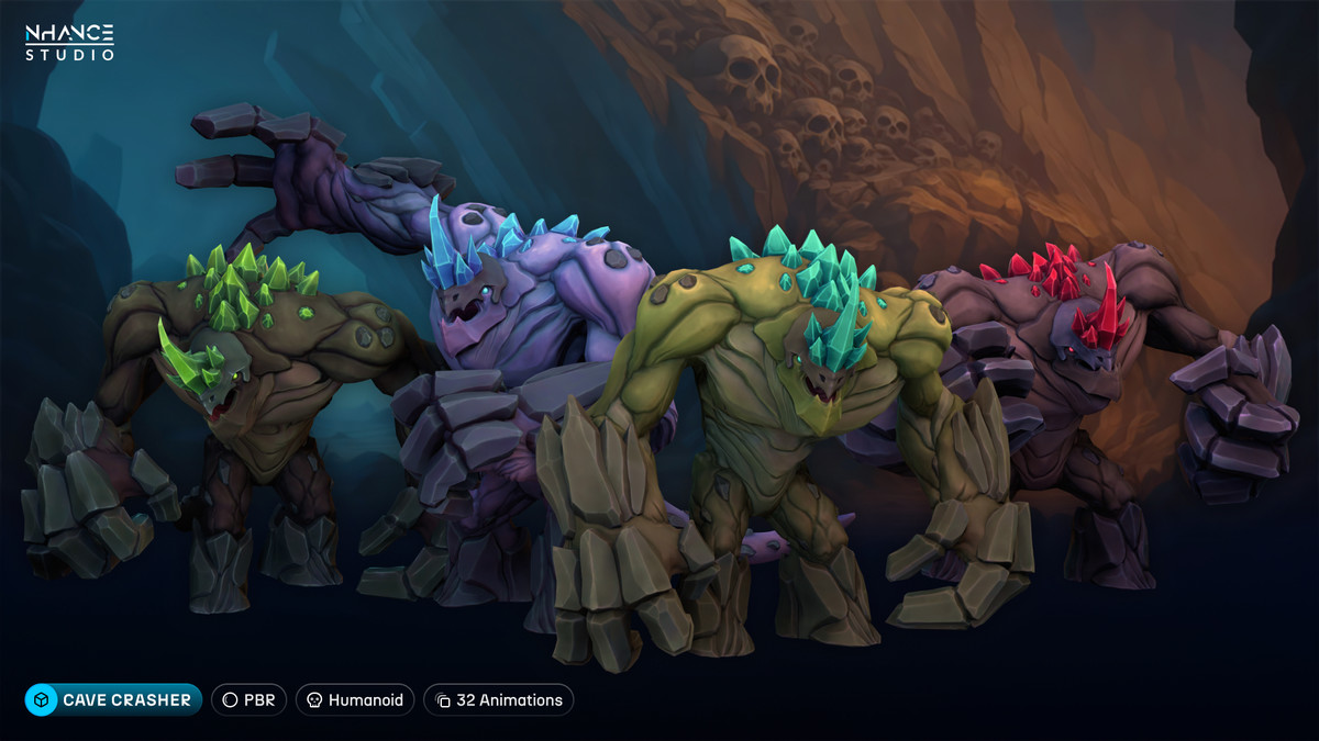 Stylized Cave Crystal Creatures Pack