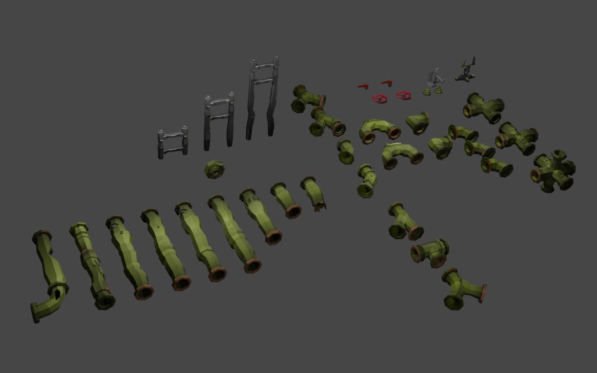 LowPoly Modular Pipes Standard Pack