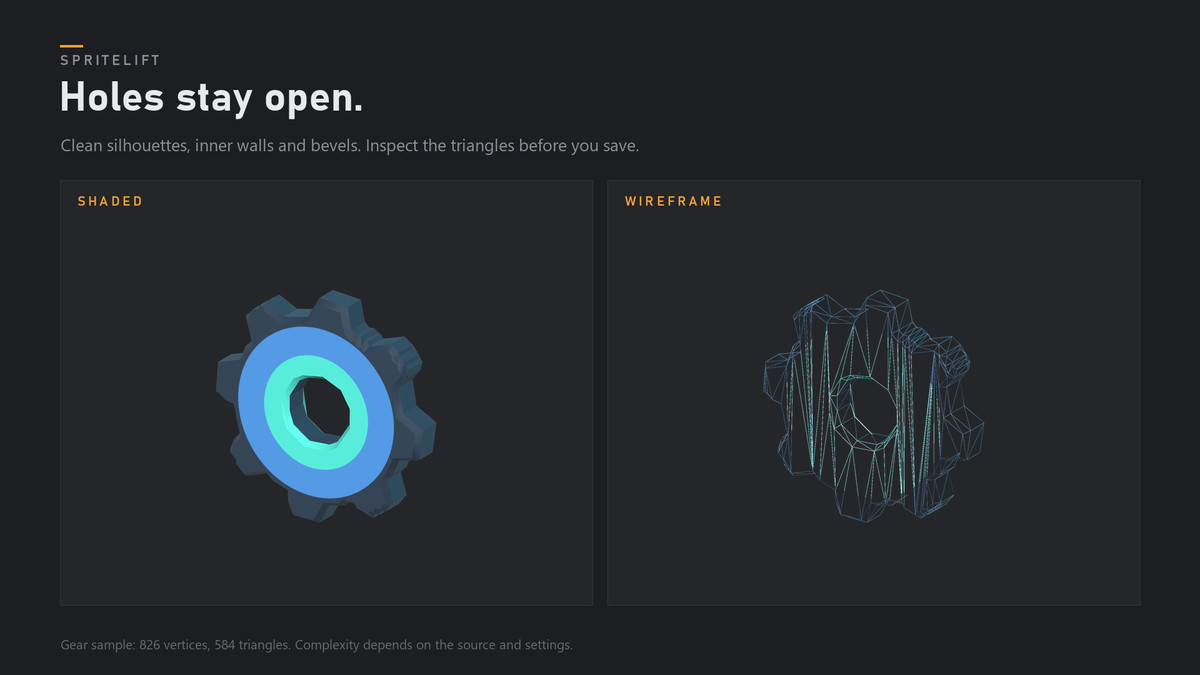 SpriteLift - Sprite to 3D Mesh Builder
