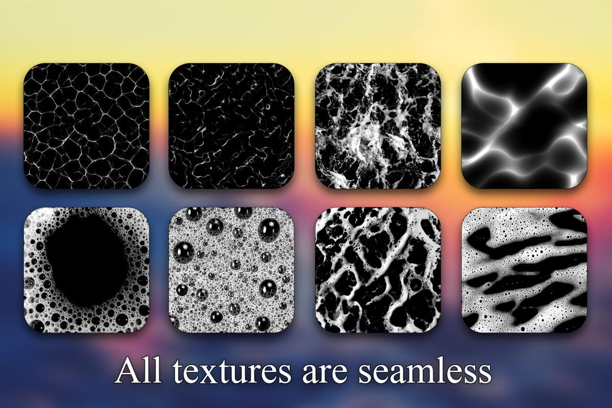 Realistic Water Texture Pack - 31 Seamless Water & Foam Textures