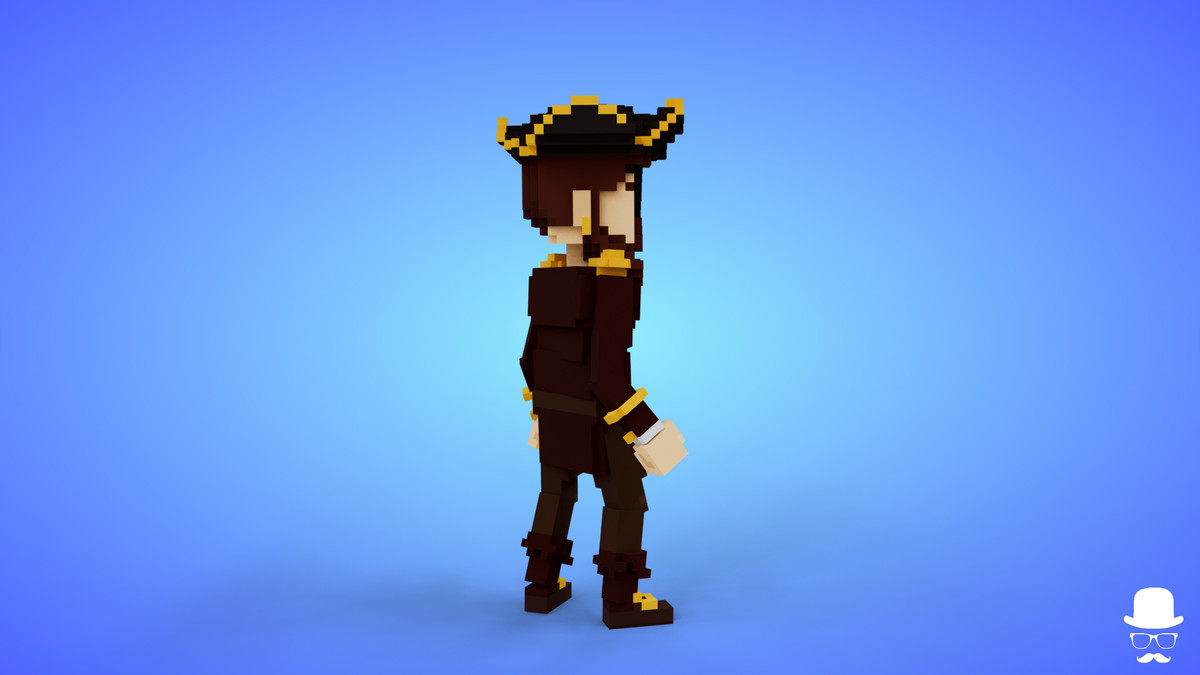 3D Voxel Model - Pirate Character