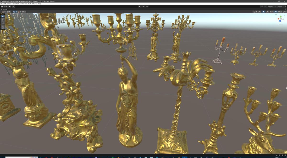 Ornate Candles, CandleHolders, and Wax Sculptures - 133 Models Set