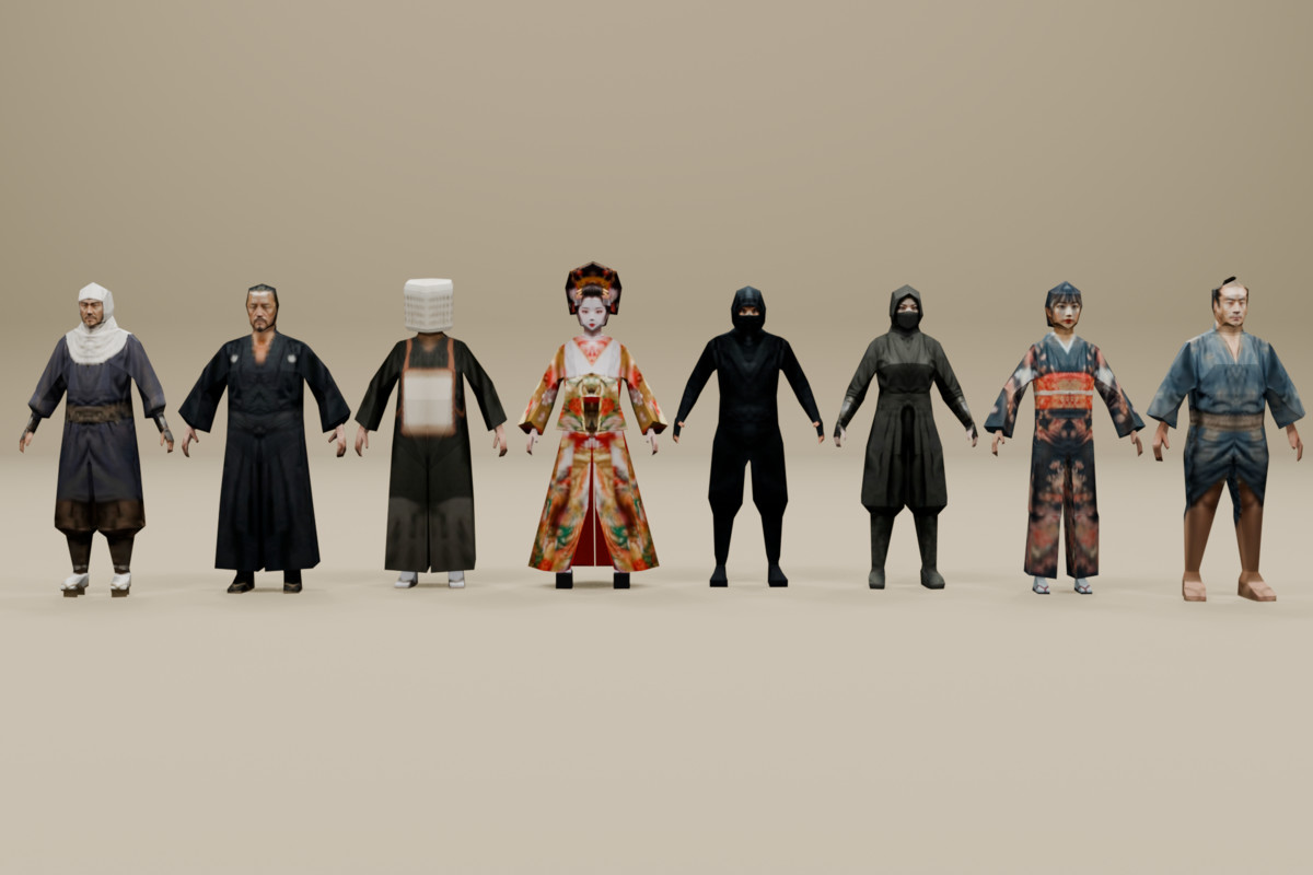 Low Poly Samurai Complete Pack