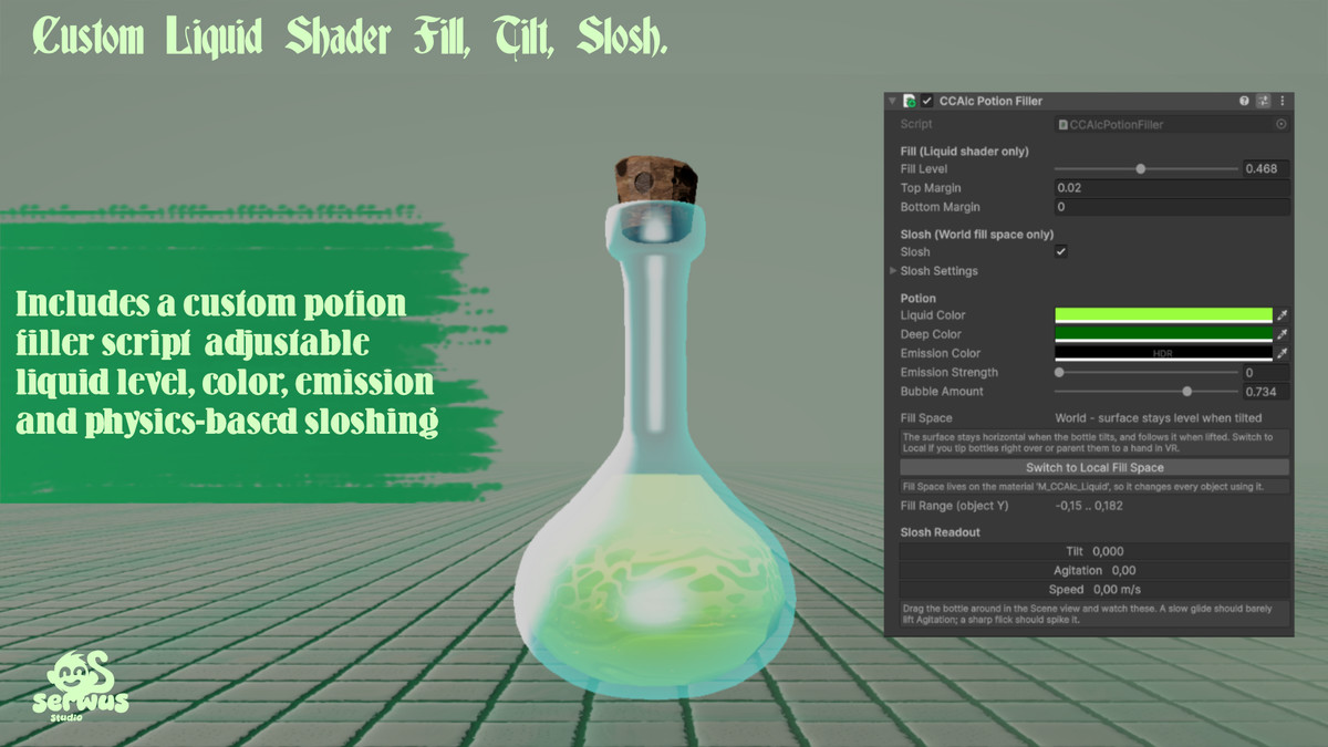 Alchemist's Corner. Liquid Shader & Potions