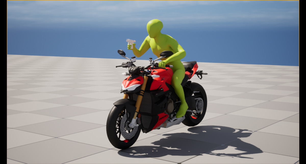 Bike Ride & Shoot Animation
