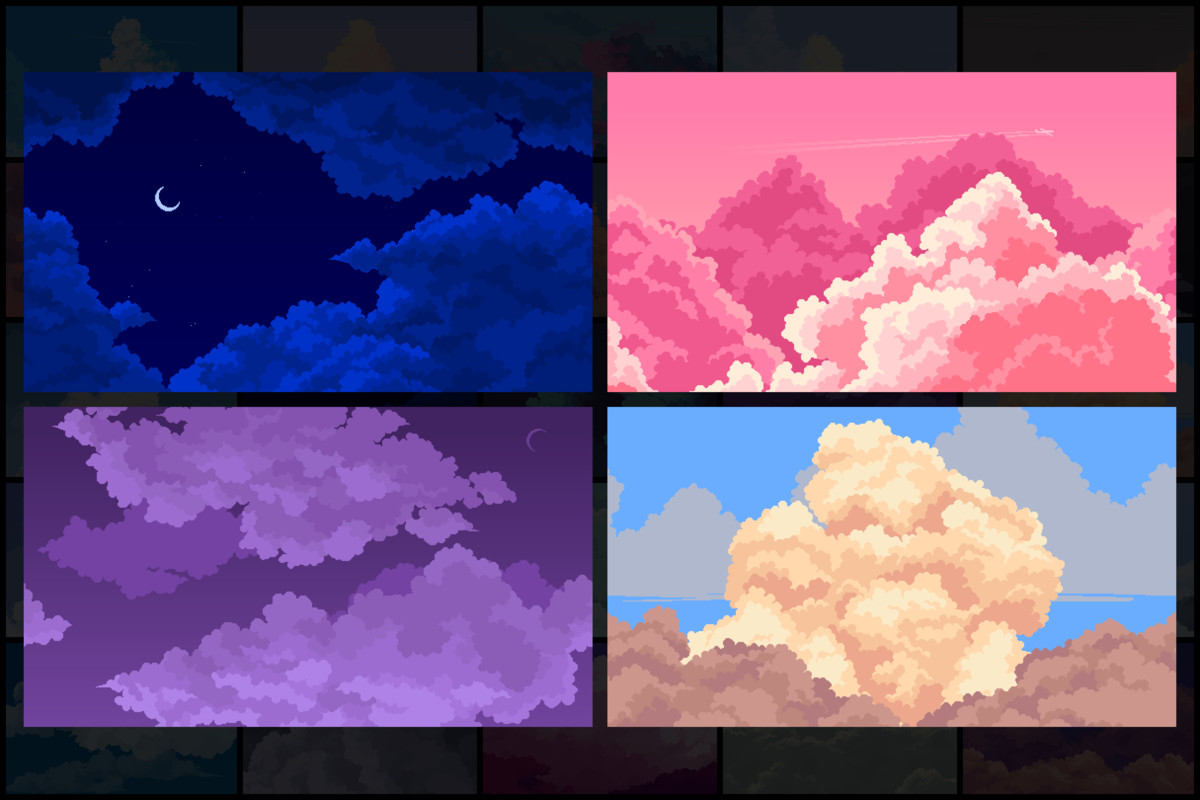 28 Sky Backgrounds Pixel Art