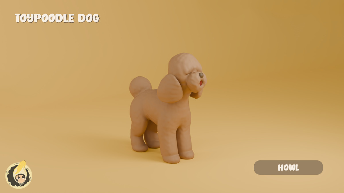 Animated Toy Poodle Dog
