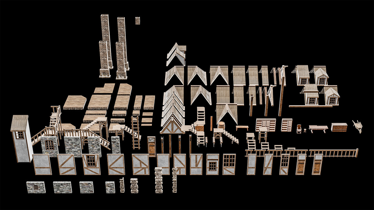 Medieval house modular full v2.0 - URP