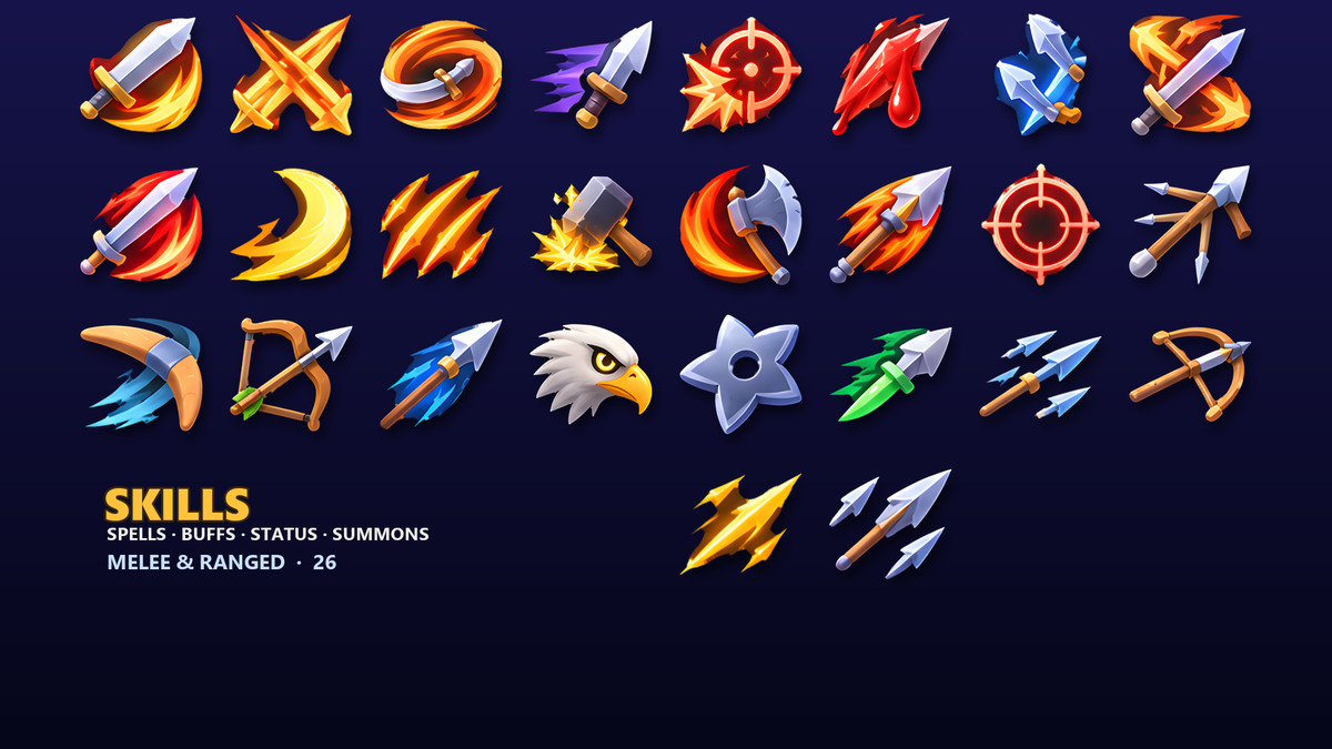 RPG Skill & Spell Icons - 215 Abilities