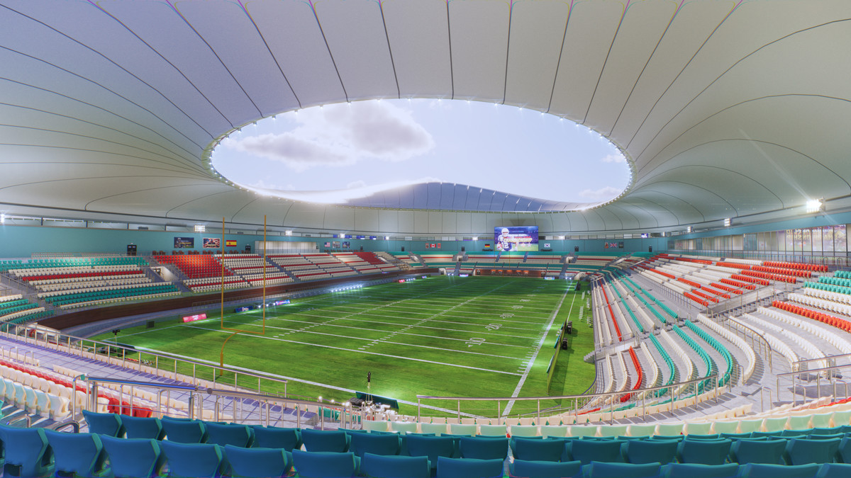 Modular American Football Stadium 3d Environment - Exterior, Interior, Props