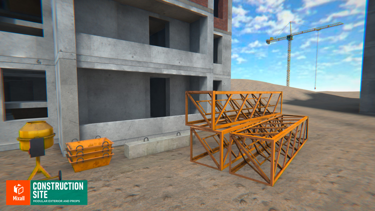 Construction sites, equipment and builders