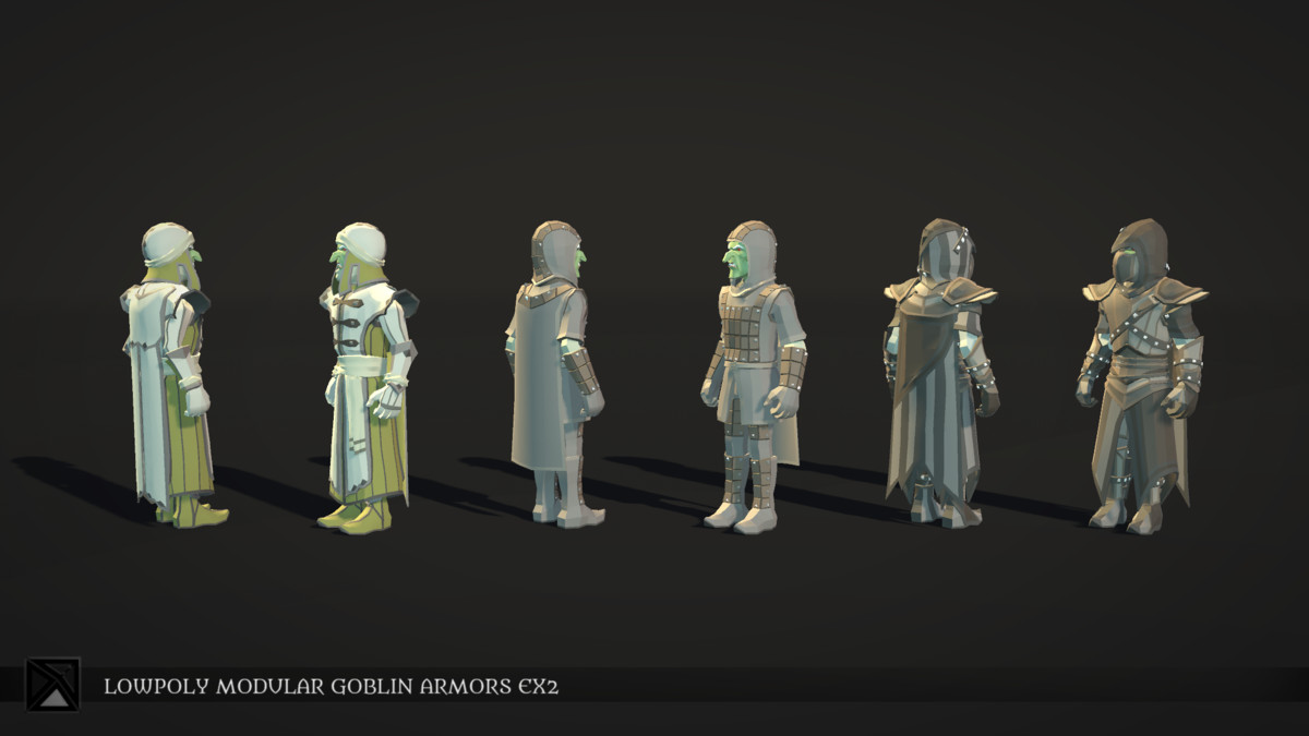 Low Poly Goblins Modular Armors Bundle - LOWPOLY MEDIEVAL FANTASY SERIES