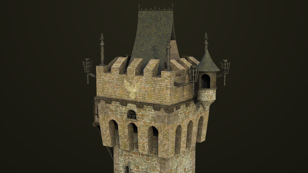 Old Castle Watch Tower 01 URP HDRP Textures