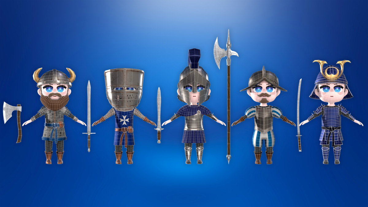 Stylized Warriors - Modular Low-Poly 3D Characters