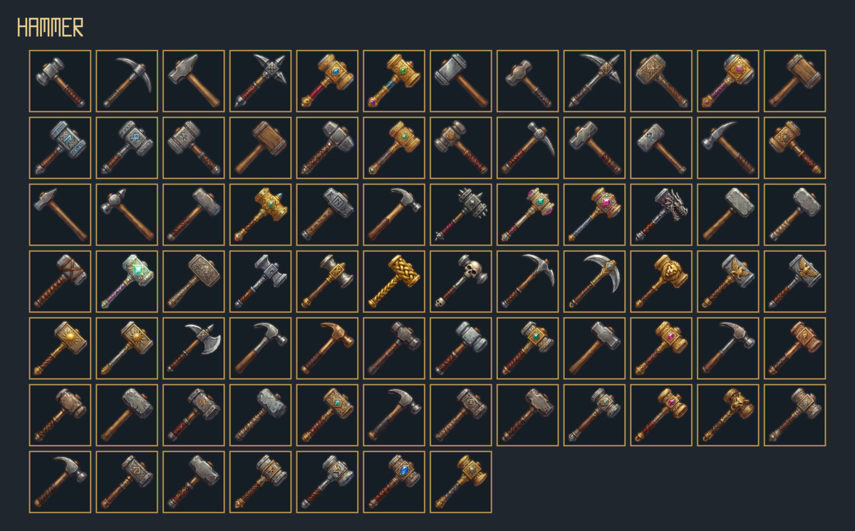 863 Weapon Icons – Mega RPG Weapon Pack
