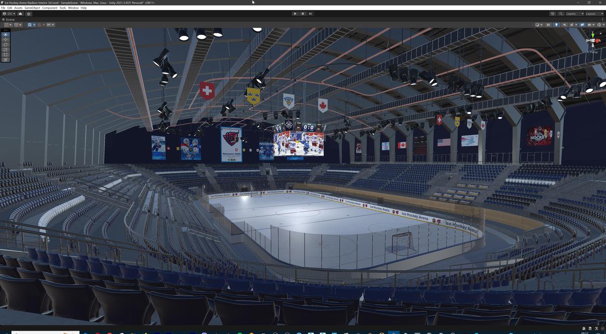 Modular Ice Hockey Arena Stadium Interior 3d Level