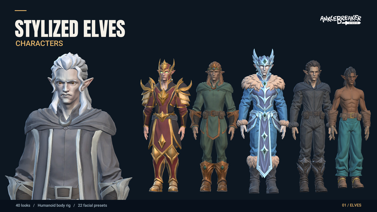 Stylized Elves Characters - Facial & Body Rig