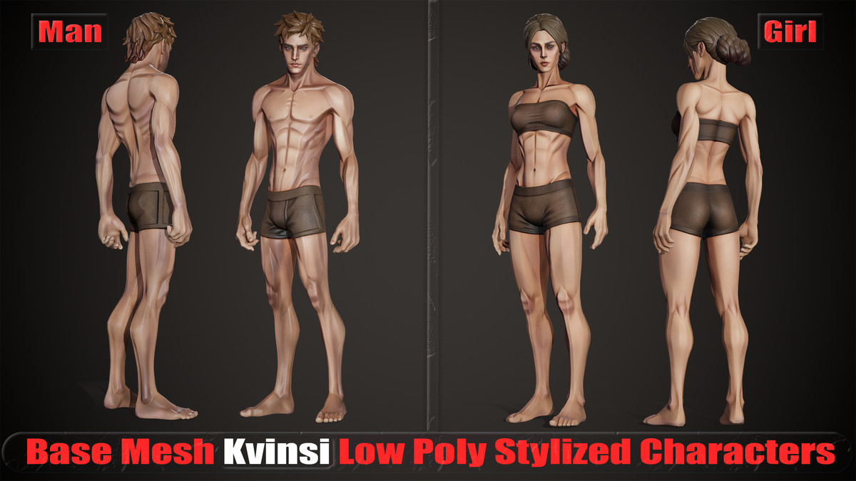 Stylized Man and Girl