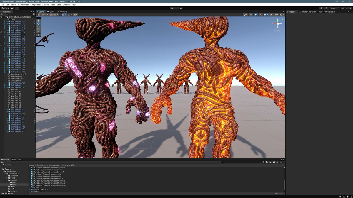 Biolines Brute: Humanoid mutant character with ultimate shader for horror games