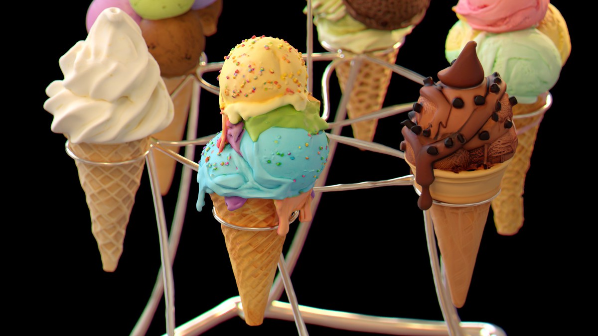 Delicious Ice Cream Collection – Colorful Dessert 3D Models