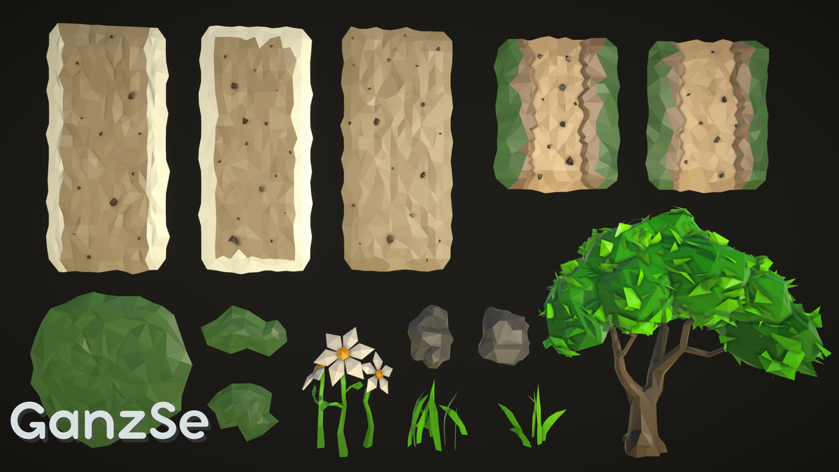 GanzSe Archery Range - Modular Low Poly Environment